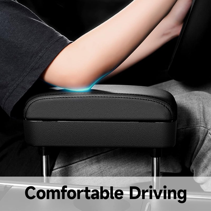 Dimeani Car Armrest Storage Box, Car Seat Gap Filler Organizer, Car Organizers and Storage, Arm Rest for Car, Forearm Wrist Support Adjustable Armrest for Most Car Models (Black) - Image 3